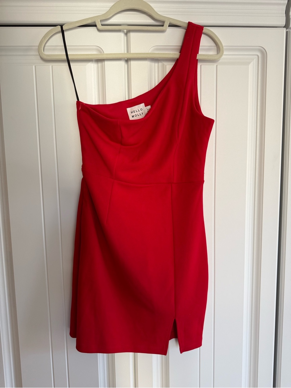 Hello Molly Vibrant Red One-Shoulder Mini Dress